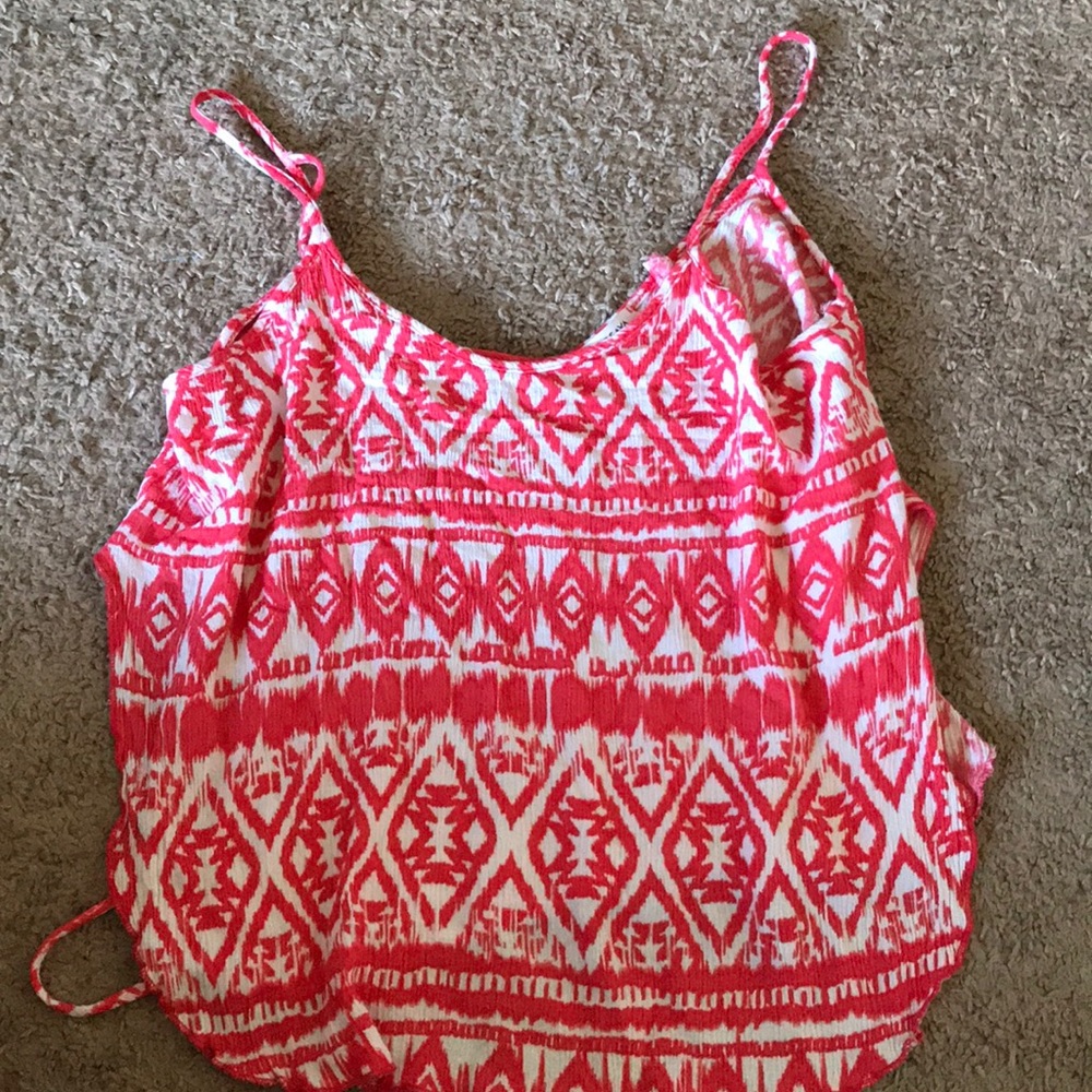 Pink and white tank top